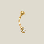 Round Stone Curved Barbell - Anygolds