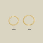 14K Solid Gold Plain Seamless Clicker Hoop Ring - 16G, 18G – Anygolds