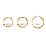 14K Solid Gold Plain Seamless Clicker Hoop Ring - 16G, 18G – Anygolds