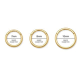 14K Solid Gold Plain Seamless Clicker Hoop Ring - 16G, 18G – Anygolds