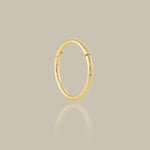 14K Solid Gold Plain Seamless Clicker Hoop Ring - 16G, 18G – Anygolds