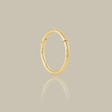 14K Solid Gold Plain Seamless Clicker Hoop Ring - 16G, 18G – Anygolds