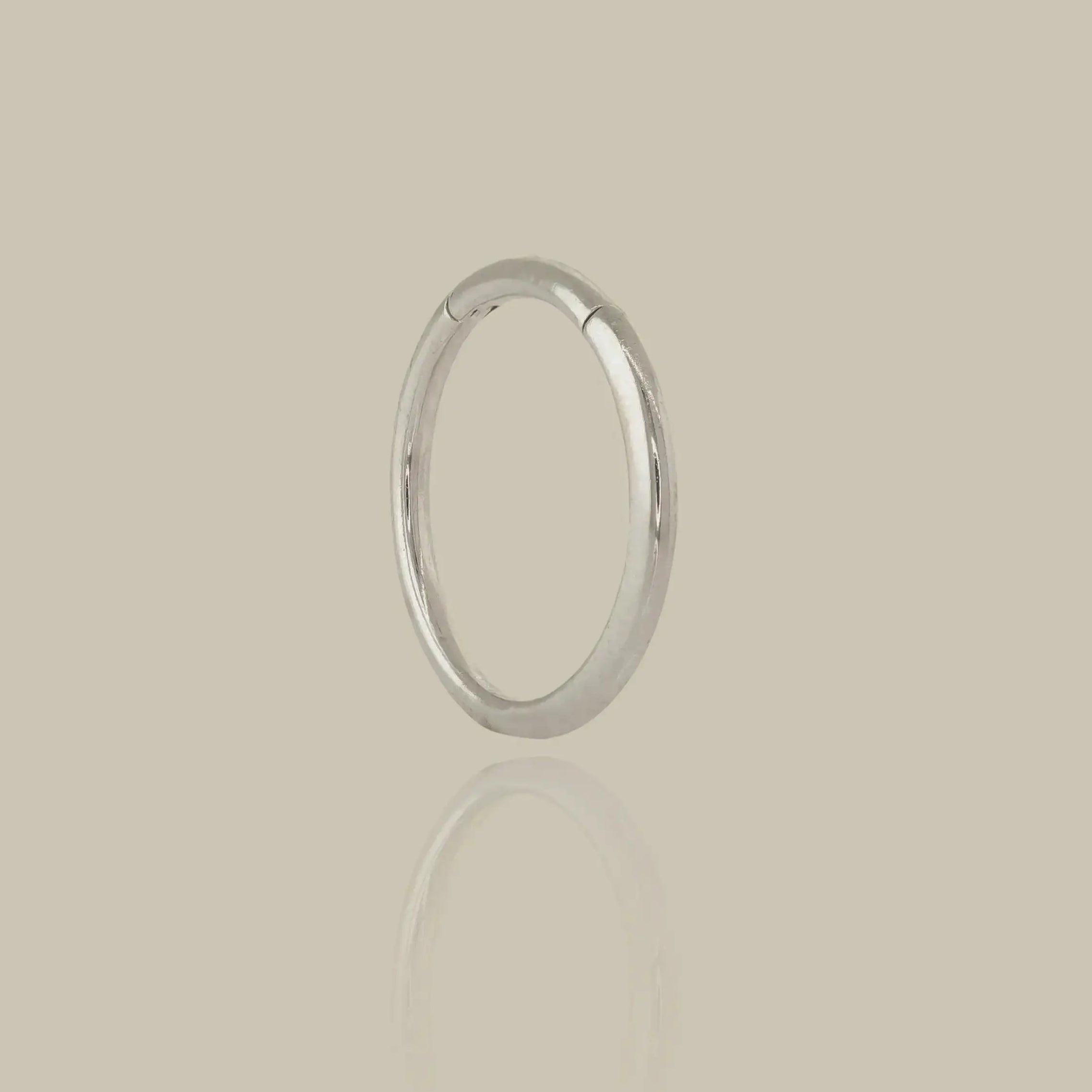 14K Solid Gold Plain Seamless Clicker Hoop Ring - 16G, 18G – Anygolds