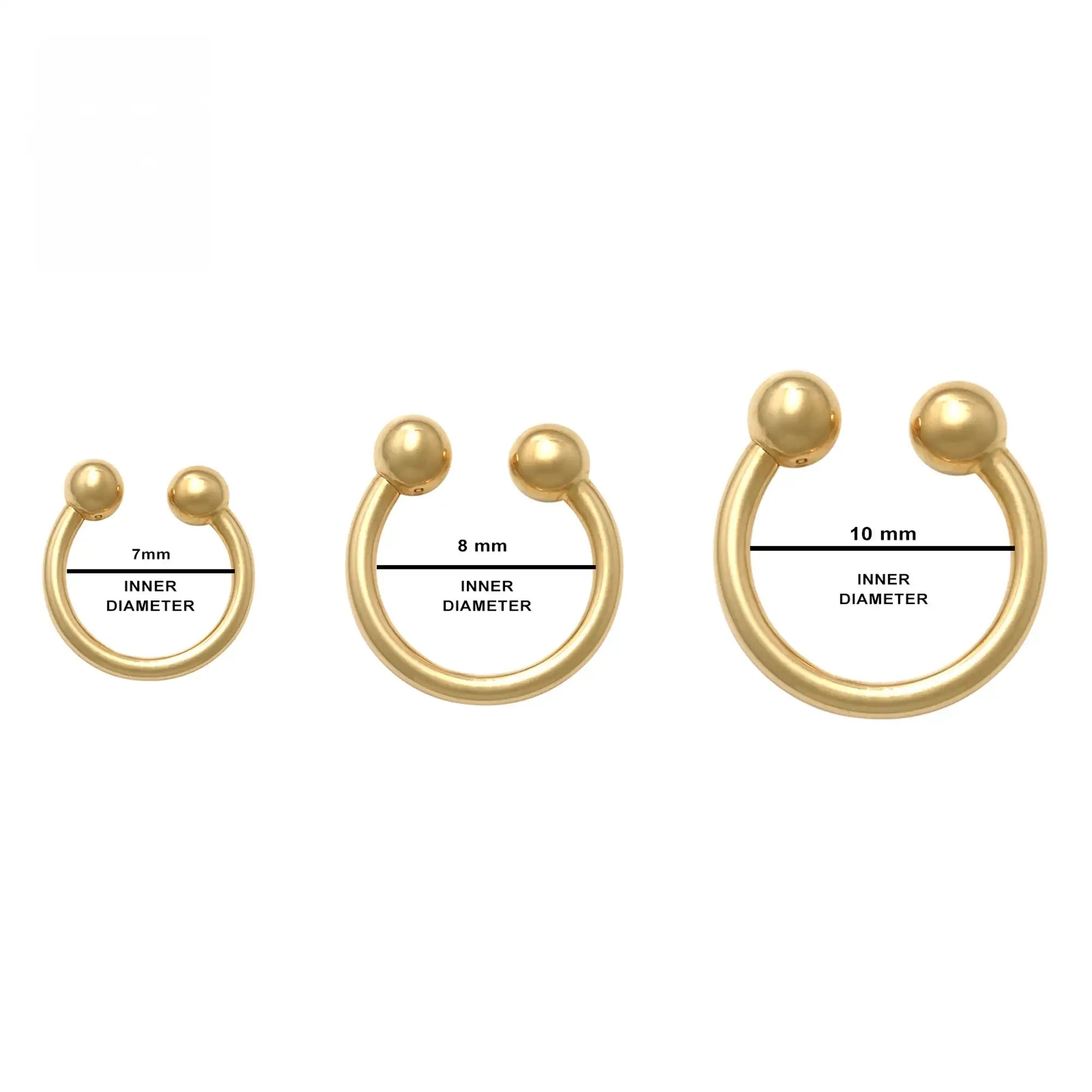 14K Solid Gold Plain Horseshoe Hoop – Anygolds