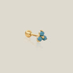 Turquoise Floral Trinity Stud - Anygolds