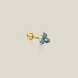 Turquoise Floral Trinity Stud - Anygolds