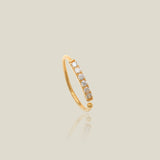 14K Solid Gold CZ Round Nostril Hoop - Anygolds 