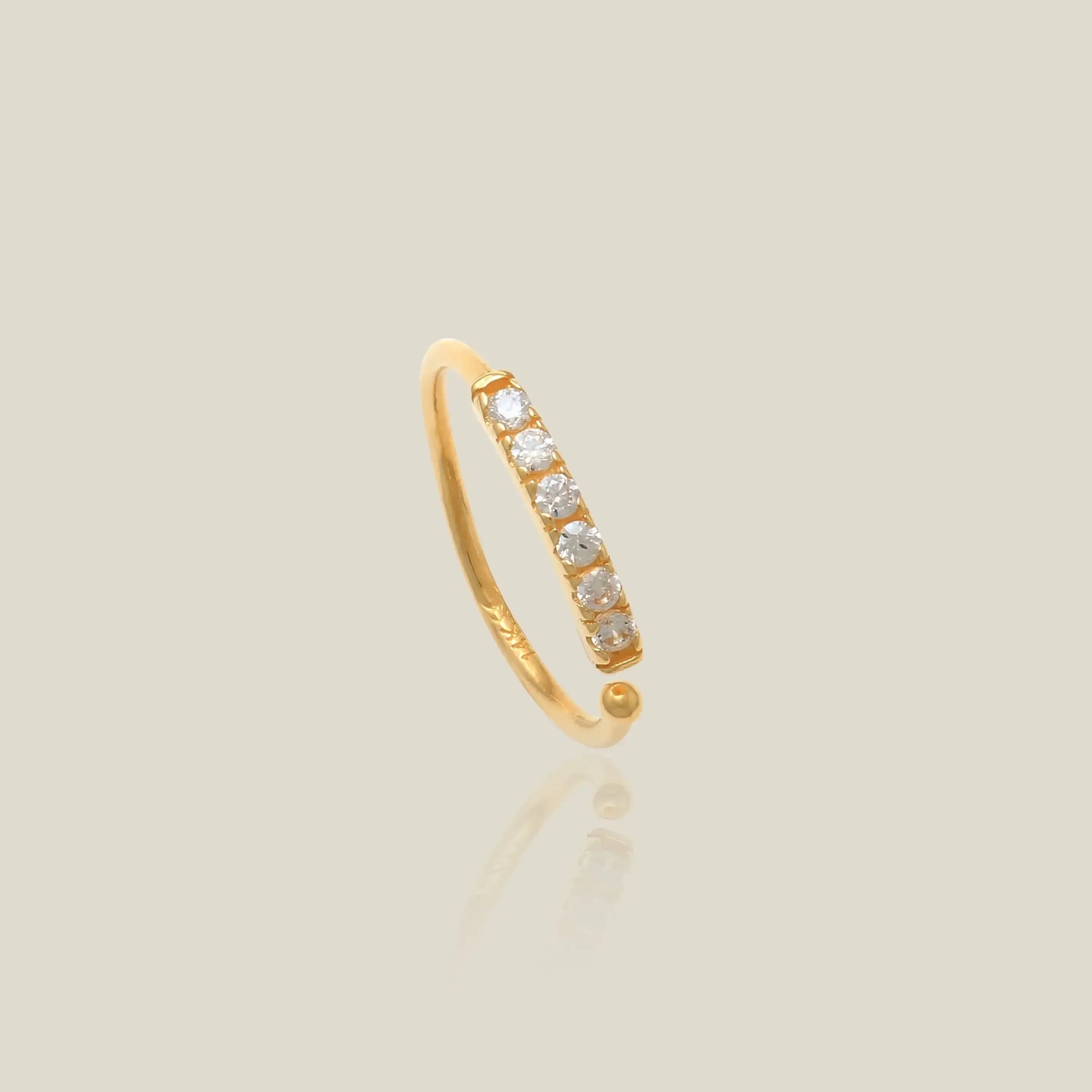 14K Solid Gold CZ Eternity Continuous Hoop – Anygolds
