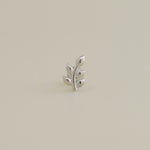 14K Solid Gold Mini Olive Leaf Stud Piercing Earring - Anygolds 