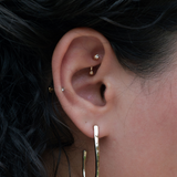 CZ Curved Barbell Rook Piercing