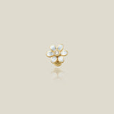 White Daisy Flower Stud - Anygolds