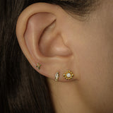 Opal Flower Stud