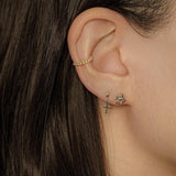 Dangle Cross Charm Stud (Internal) - Anygolds