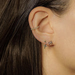 Dangle Cross Charm Stud (Internal) - Anygolds