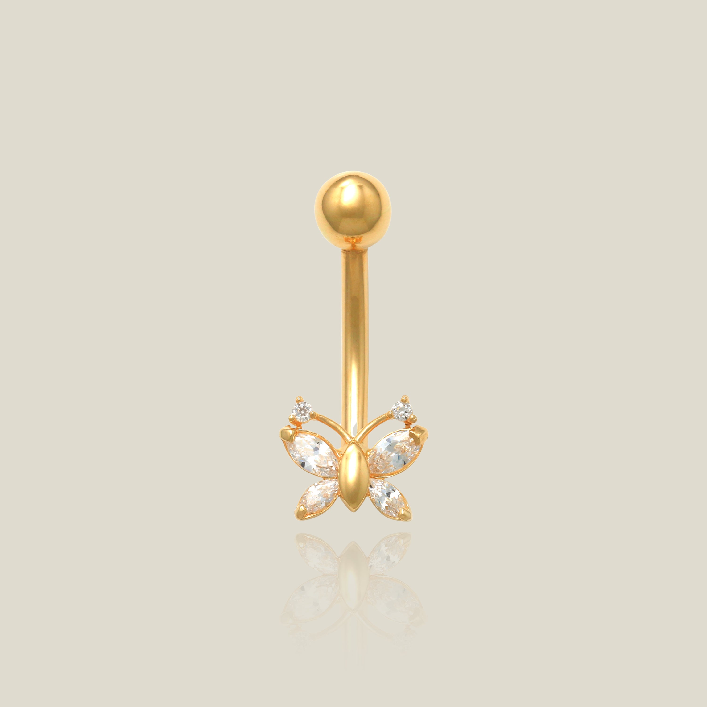 Marquise Butterfly Curved Barbell - Anygolds