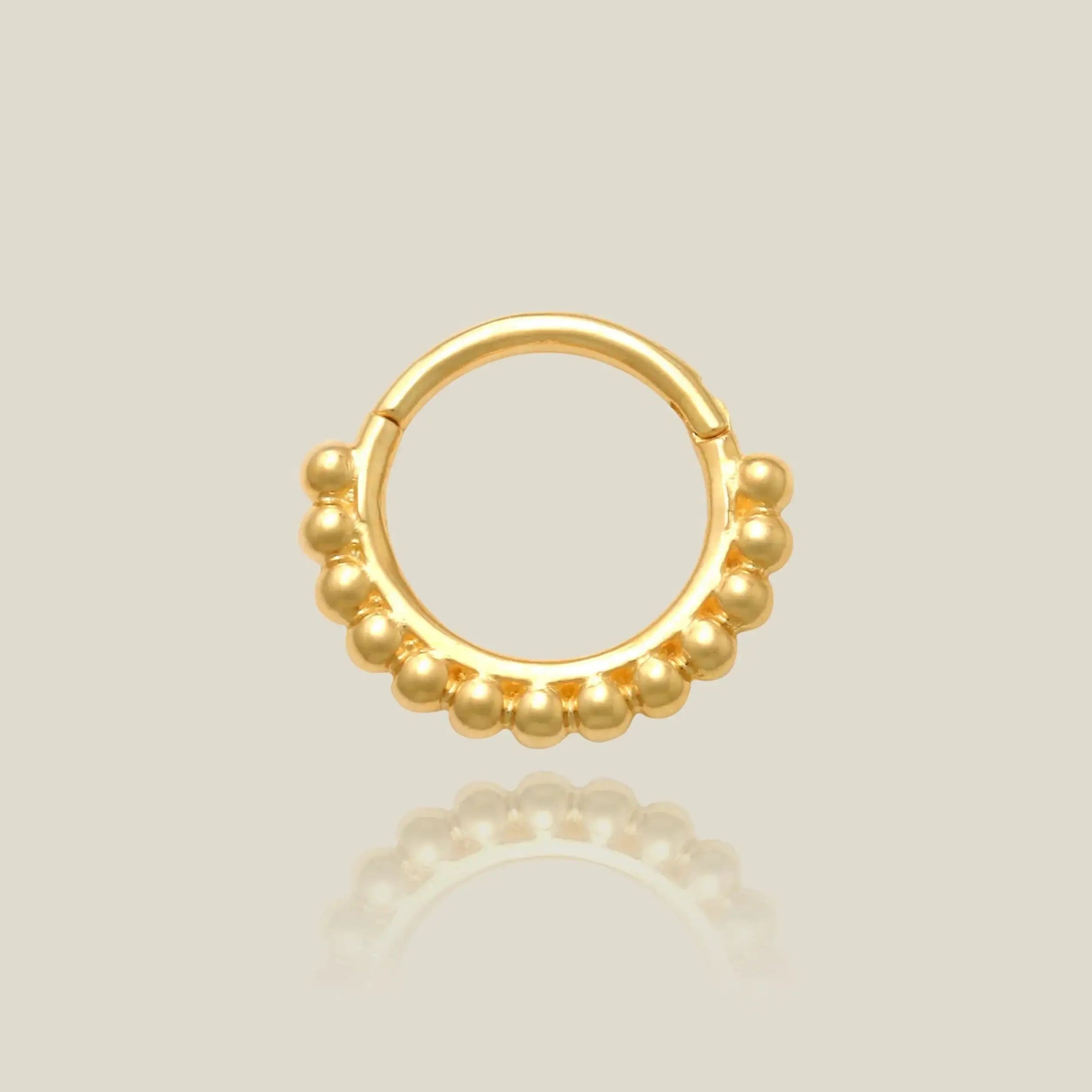 14K Solid Gold Bead Cluster Clicker Hoop – Anygolds