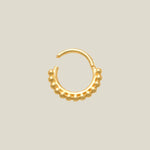 14k Solid Gold Medium Beaded Hoop  - Anygolds 