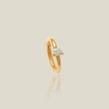 14K Solid Gold Single Diamond Clicker Hoop – Anygolds