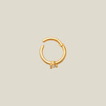 14K Solid Gold Single Diamond Clicker Hoop – Anygolds