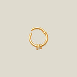 14K Solid Gold Single Diamond Clicker Hoop – Anygolds