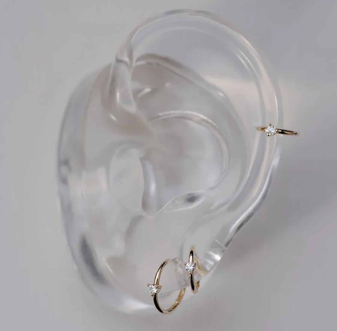 14K Solid Gold Single Diamond Clicker Hoop – Anygolds