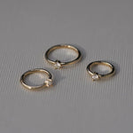 14K Solid Gold Single Diamond Clicker Hoop – Anygolds