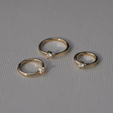 14K Solid Gold Single Diamond Clicker Hoop – Anygolds