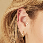 14K Solid Gold Single Diamond Clicker Hoop – Anygolds