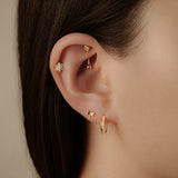 Teardrop Stone Curved Barbell - 16G