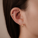 Teardrop Stone Curved Barbell - 16G
