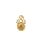 Tri Round CZ Stud - Anygolds