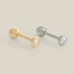 CZ Flat Round Stud - Anygolds