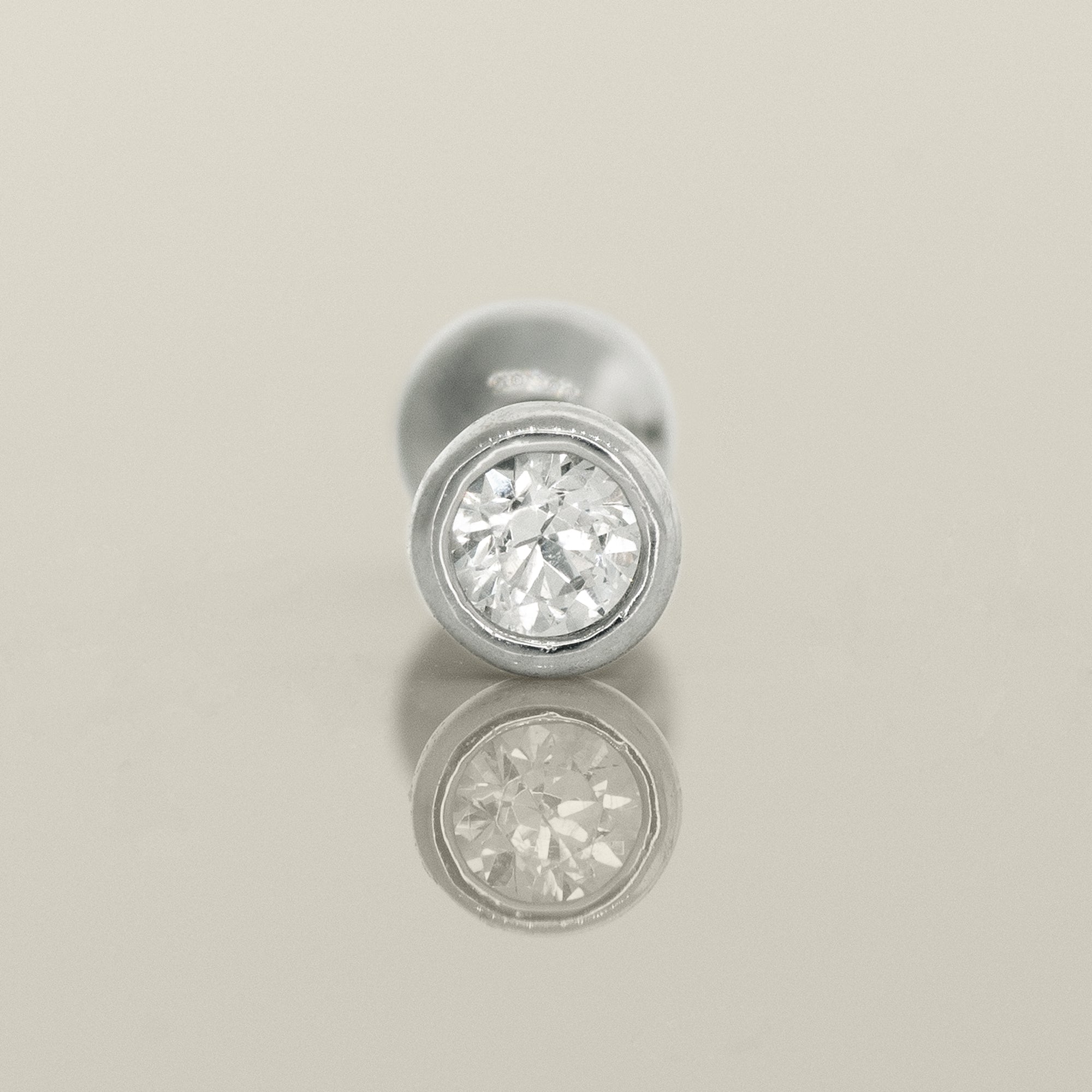 CZ Flat Round Stud - Anygolds