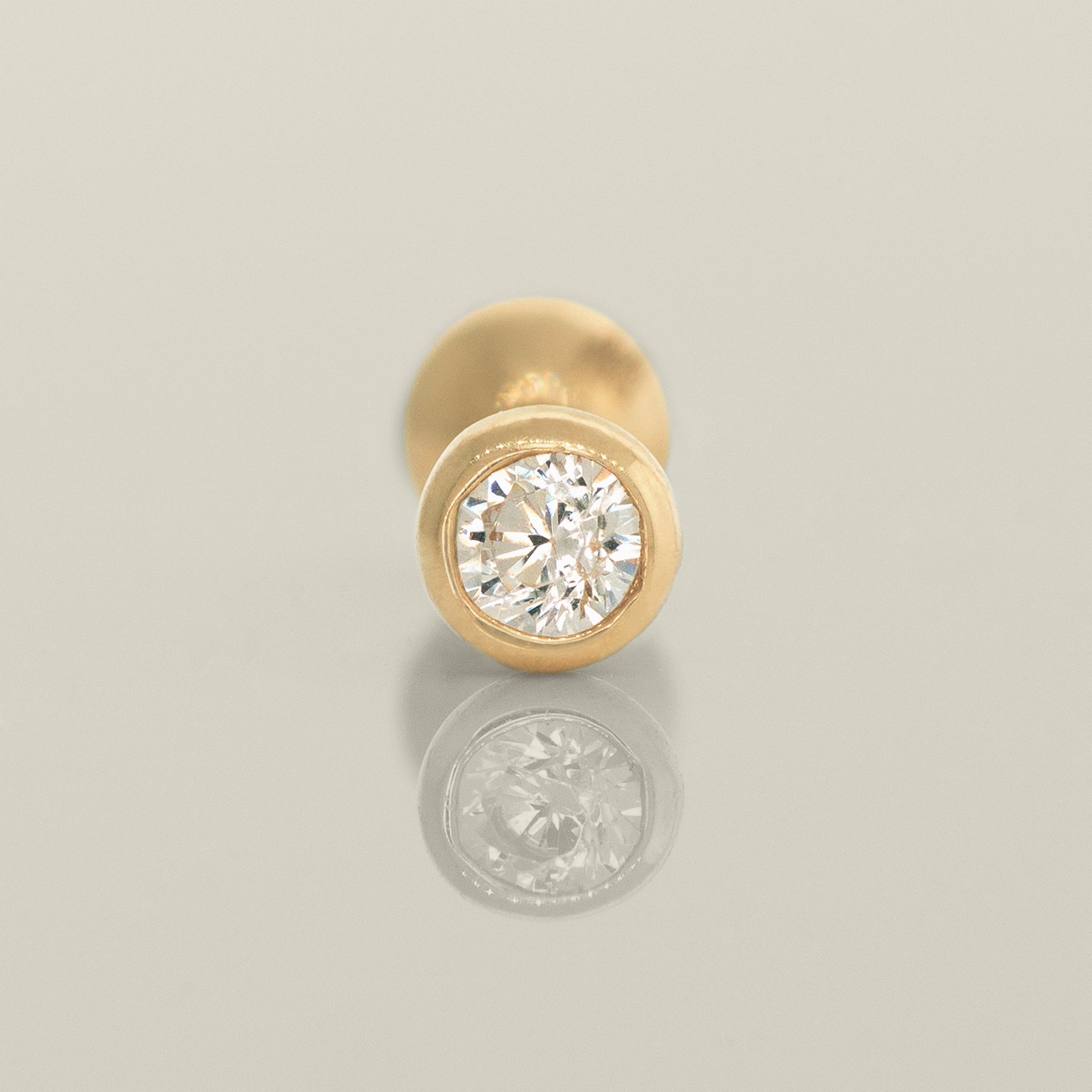 CZ Flat Round Stud - Anygolds