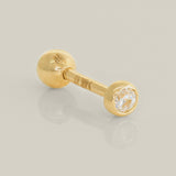 CZ Flat Round Stud - Anygolds