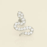 14K Solid Gold Eternity Cubic Zirconia Snake Stud Piercing Earring - Anygolds 