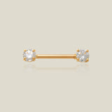 CZ Square Straight Barbell - Anygolds