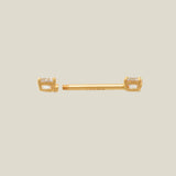 CZ Square Straight Barbell - Anygolds