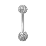 Barbell with CZ Ball Eyebrow Piercing