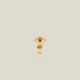 Sapphire Blue CZ Evil Eye Stud