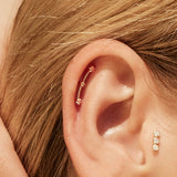 Curved Celestial Bar Diamond Ear Piercing