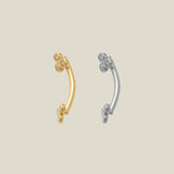 14K Solid Gold Diamond Trinity Floral Curved Barbell – Anygolds