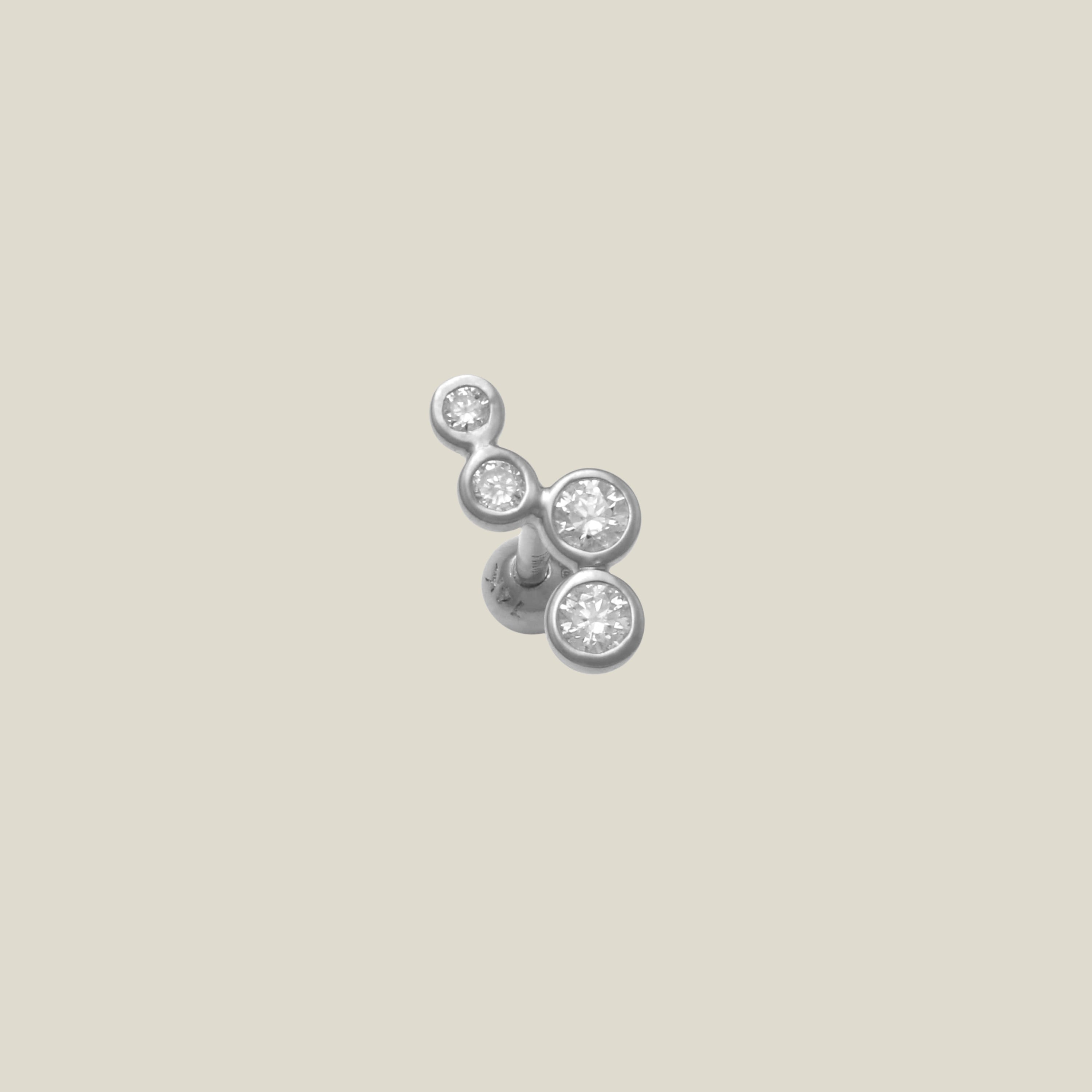 Curved Diamond Round Stud