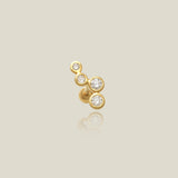 Curved Diamond Round Stud - Anygolds