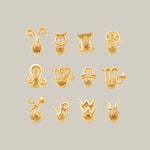 14K Solid Gold Zodiac Sign Stud – Anygolds