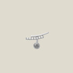 Curved CZ Bar Stud - Anygolds