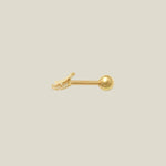 Curved CZ Bar Stud - Anygolds