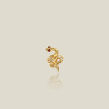 Diamond & Ruby Snake Stud - Anygolds