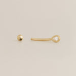 14K Gold Teardrop Rook CZ Curved Barbell Piercing - Anygolds 