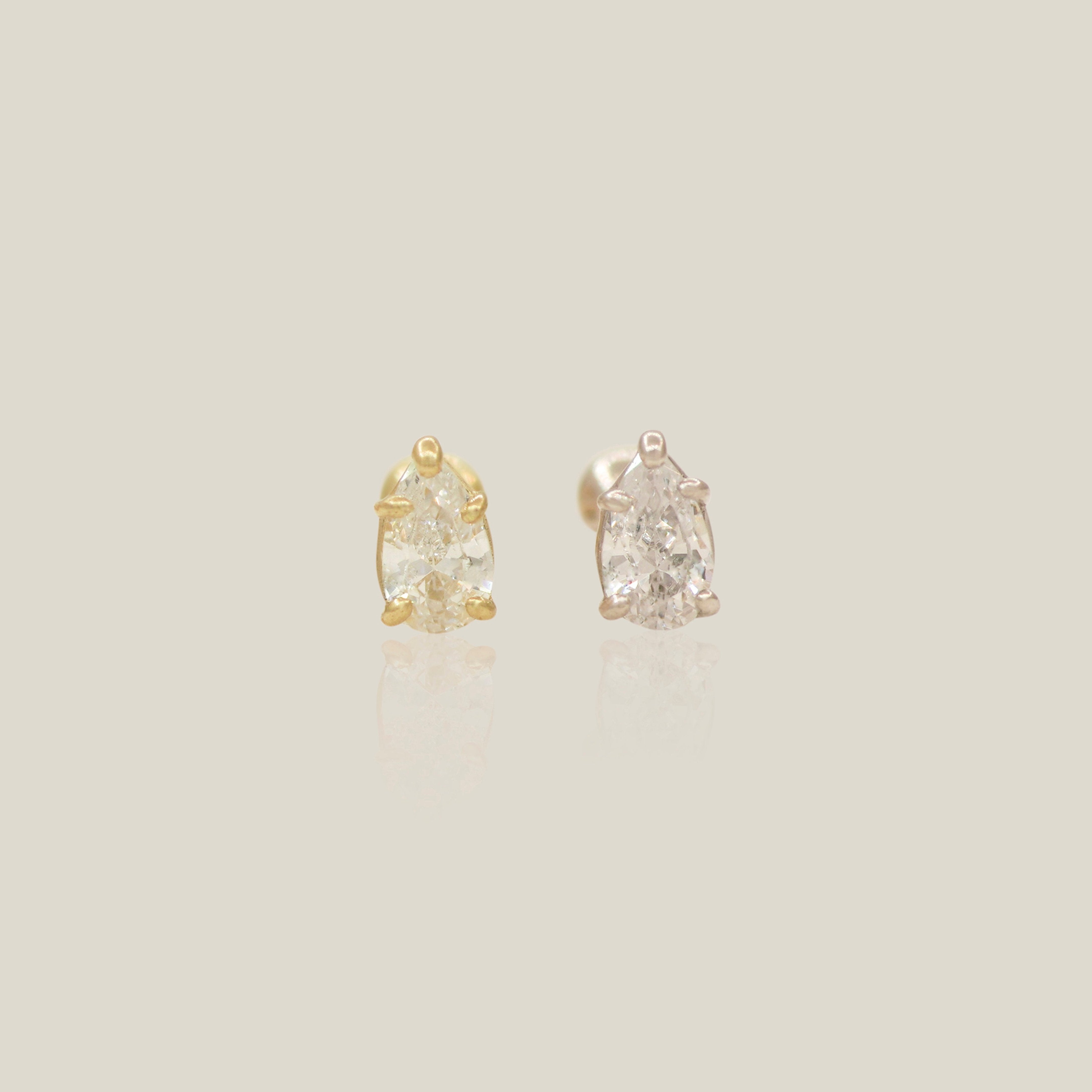 Teardrop Stone Stud - Anygolds